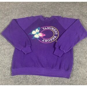 VTG Jerzees Sweatshirt Mens Large L Purple Butterfly USA Made 90s Retro Crewneck